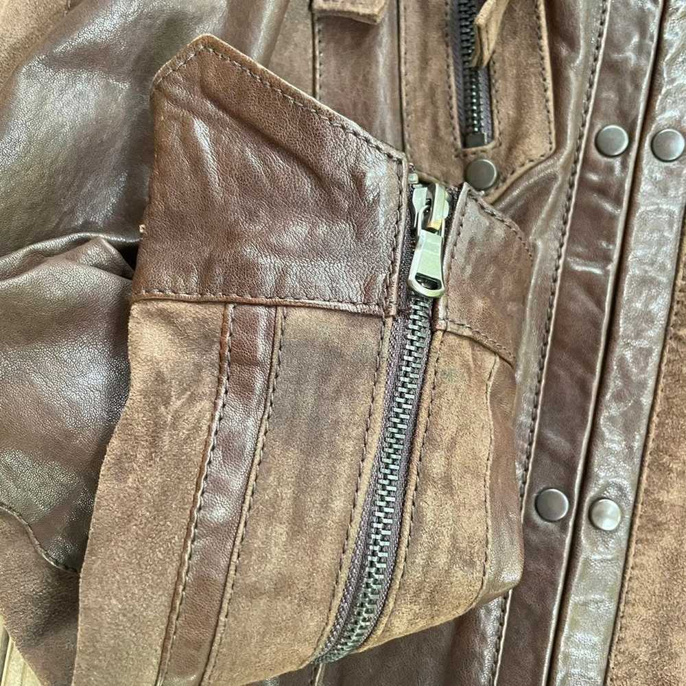 LF Stores 100% Leather Brown Moto Jacket Sz XS - image 4