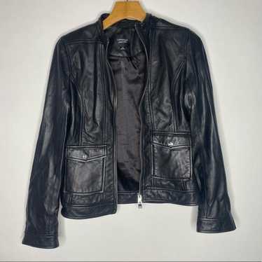 Lamarque Black Aderyn Leather Full Zip Jacket