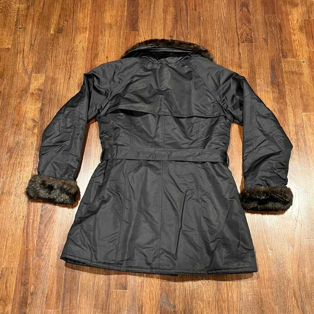 Dennis Basso Black Women’s Coat with Faux Fur Trim - image 6