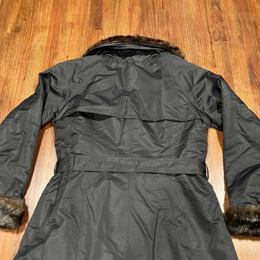 Dennis Basso Black Women’s Coat with Faux Fur Trim - image 7