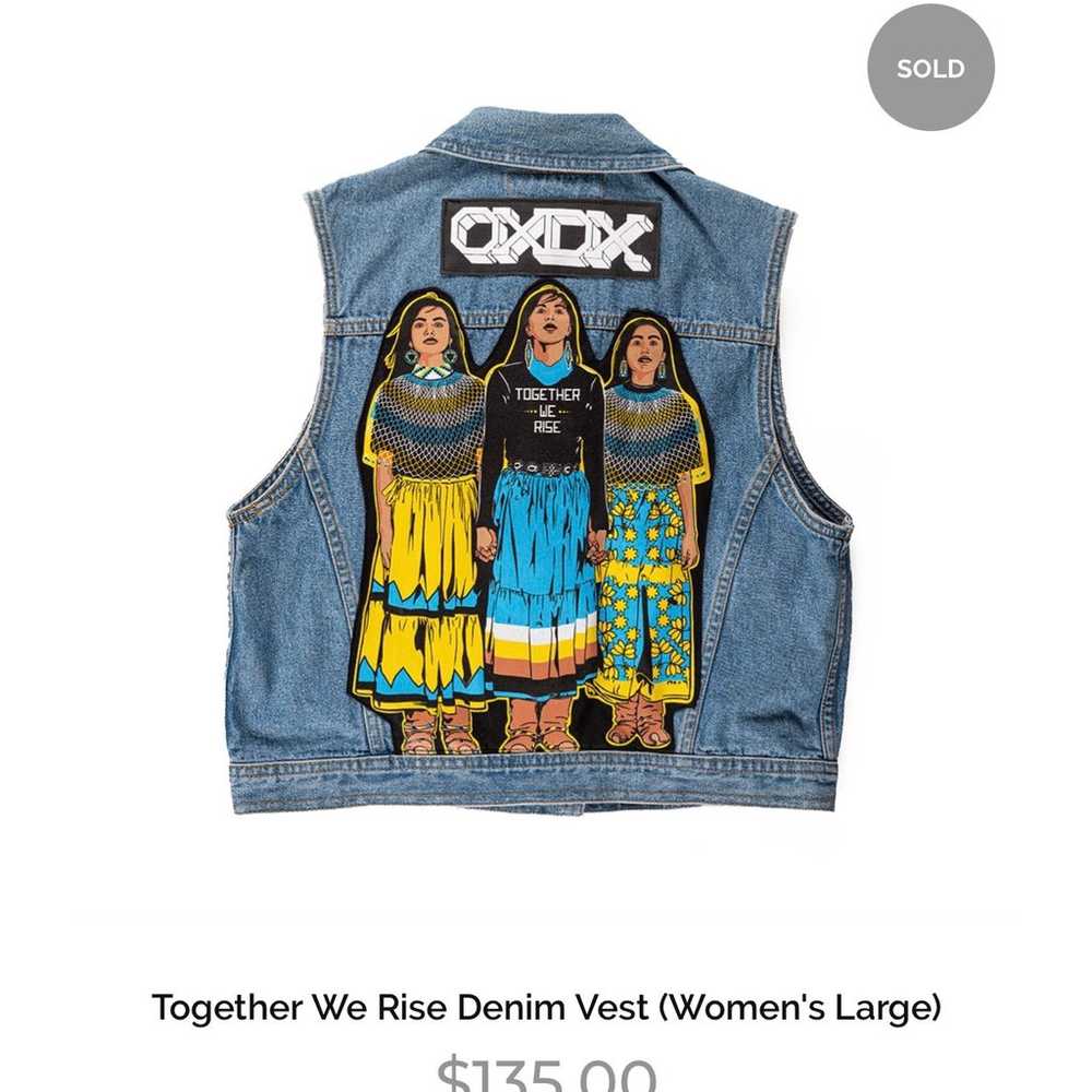 OXDX Together We Rise Denim Vest (Women's Large) - image 2