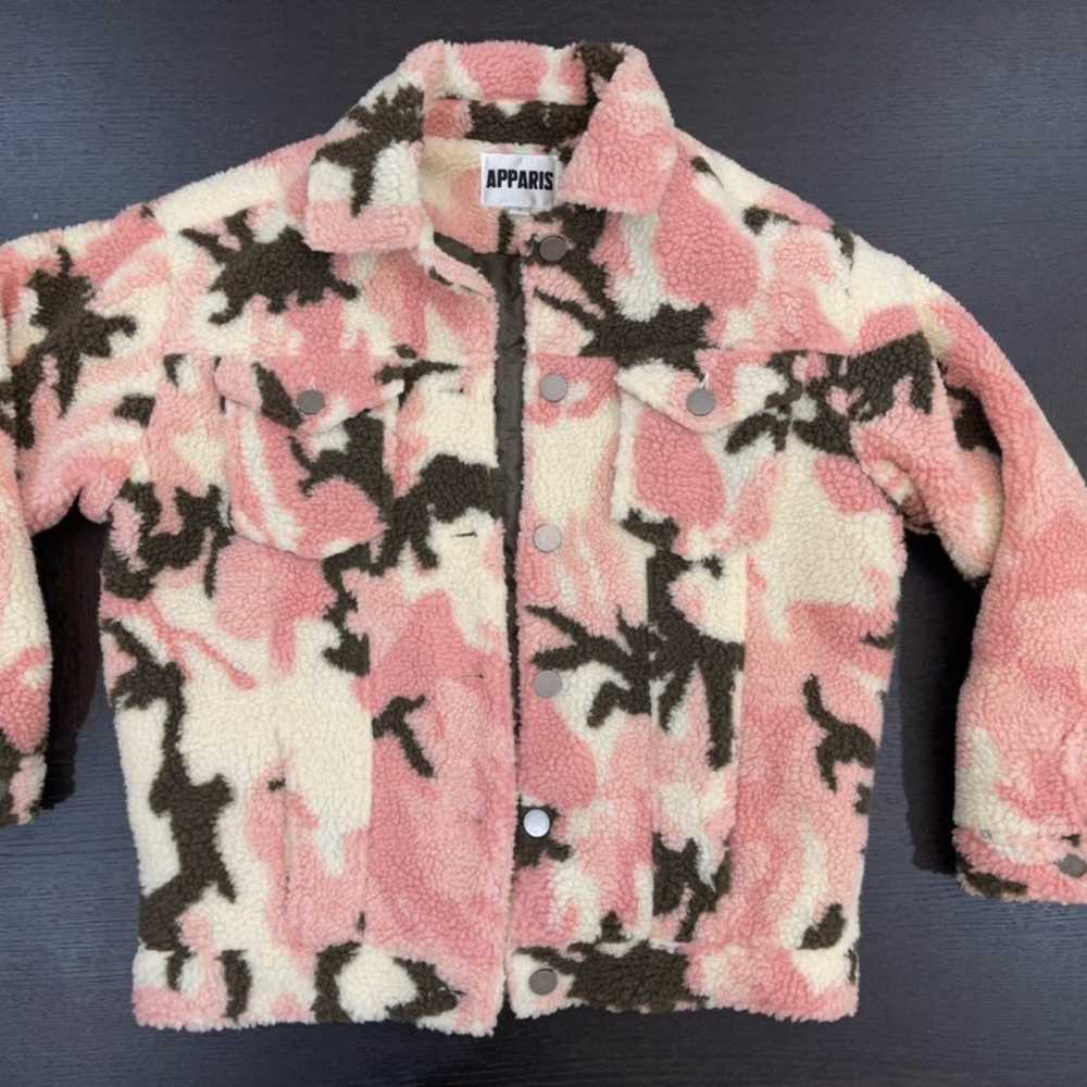 Apparis Theresa Camo Faux Shearling Jacket Pink S… - image 3