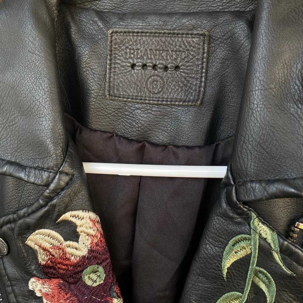 Blank NYC Black Embroidered Vegan Leather Moto Ja… - image 2