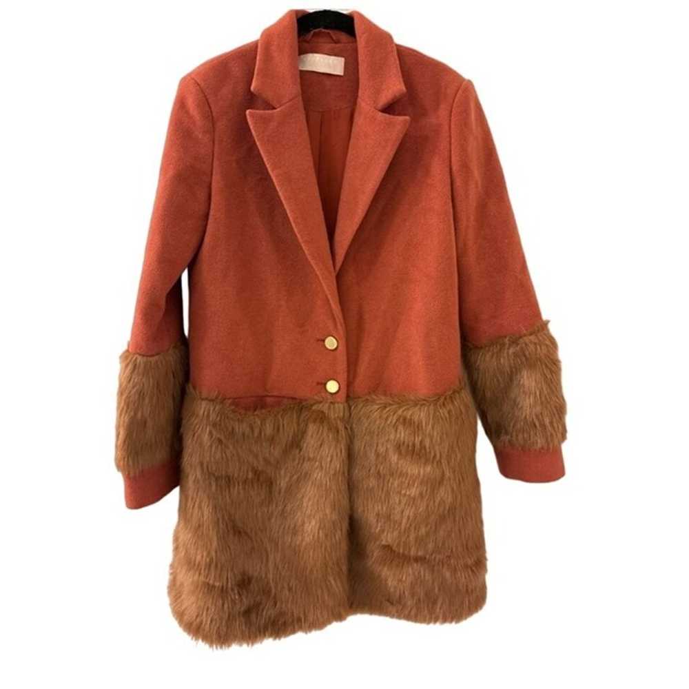 Anthropologie Keepsake Shallows Faux Fur PeaCoat … - image 2