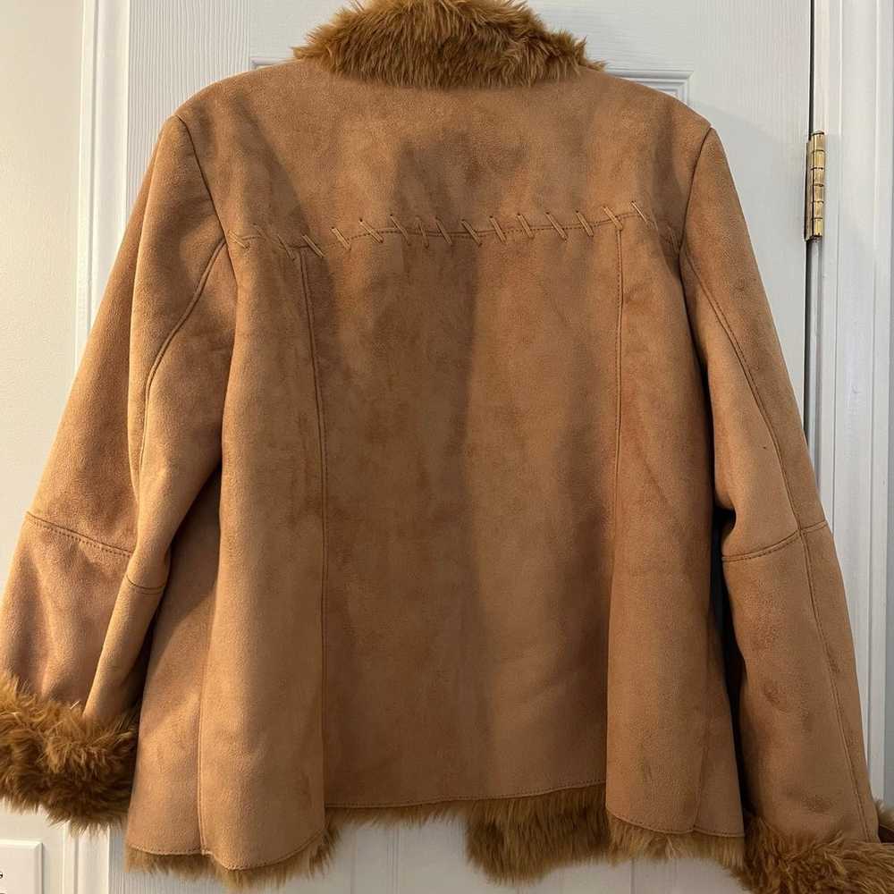 cold water creek faux fur/leather coat - image 4