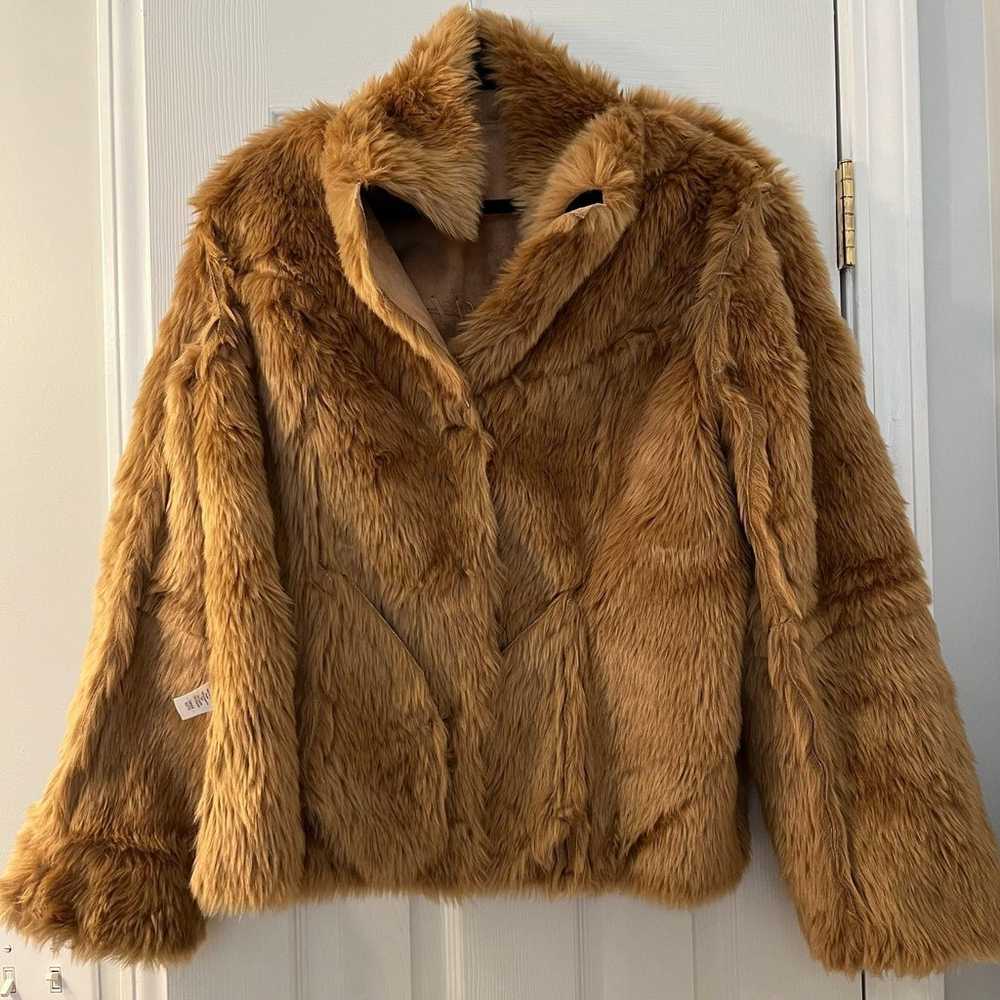 cold water creek faux fur/leather coat - image 5