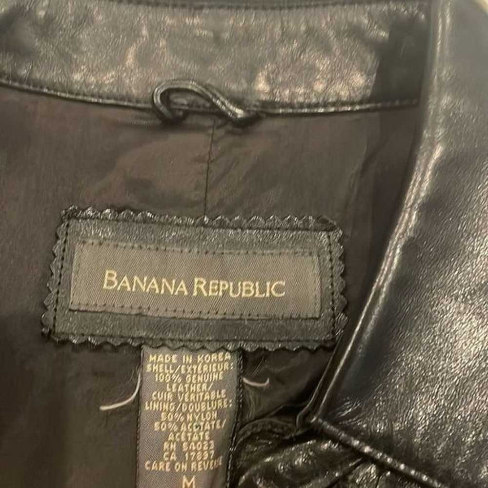 Banana Republic Authentic Leather Jacket Size Med… - image 3