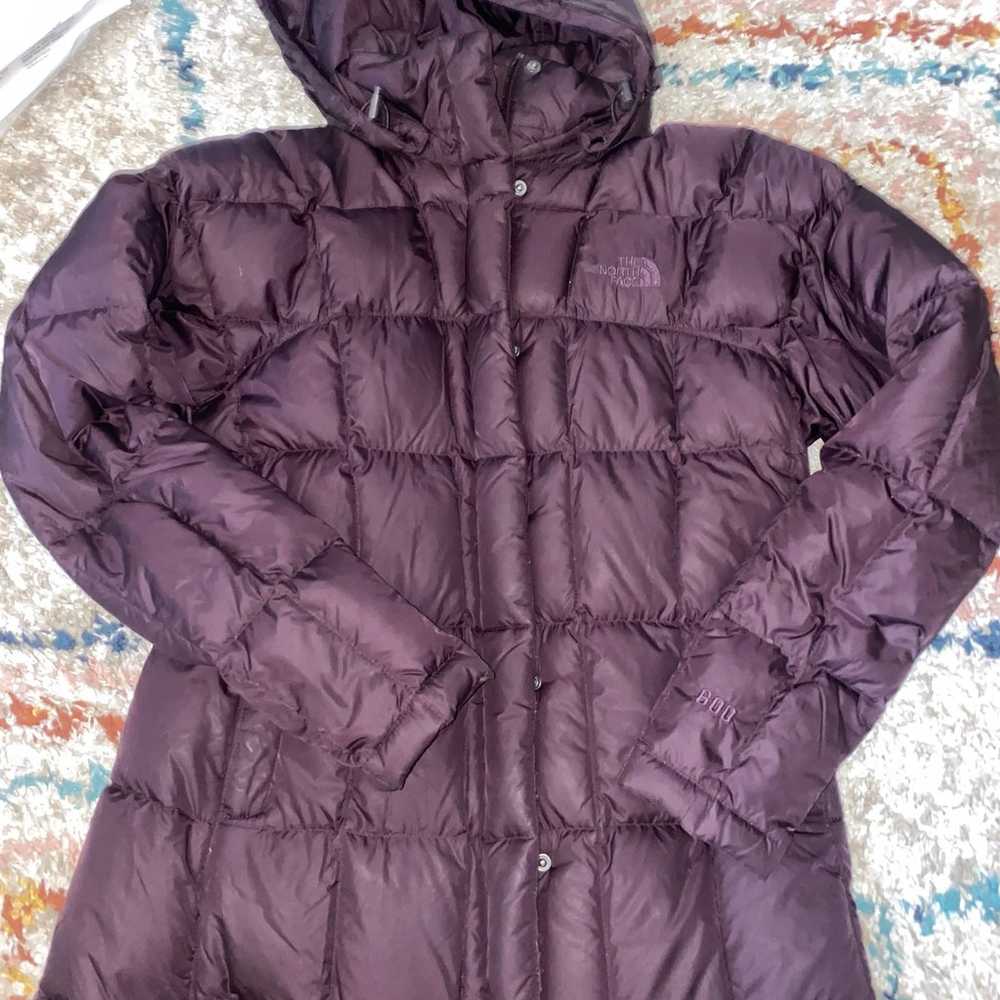 Northface long puffer jacket medium 600 down - image 3