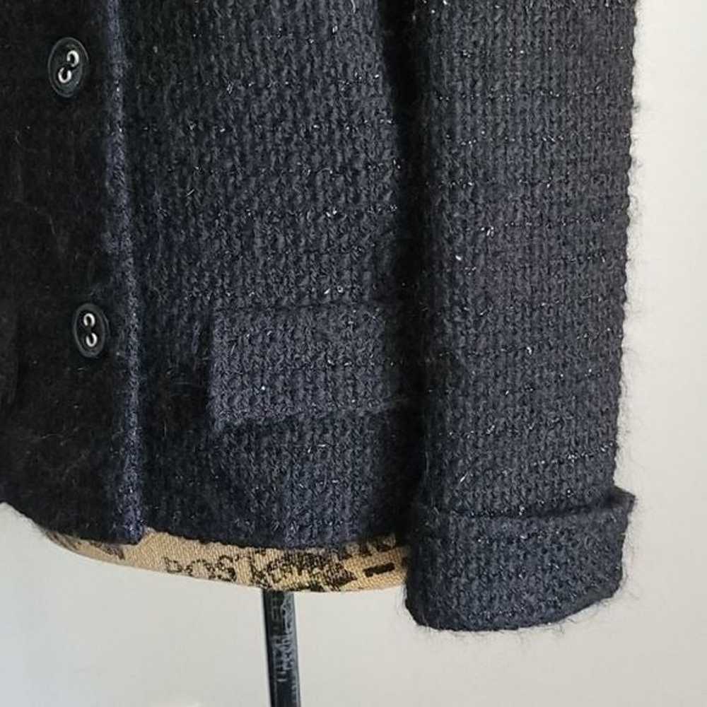 Escada Black Sparkly Wool Jacket Blazer - image 3
