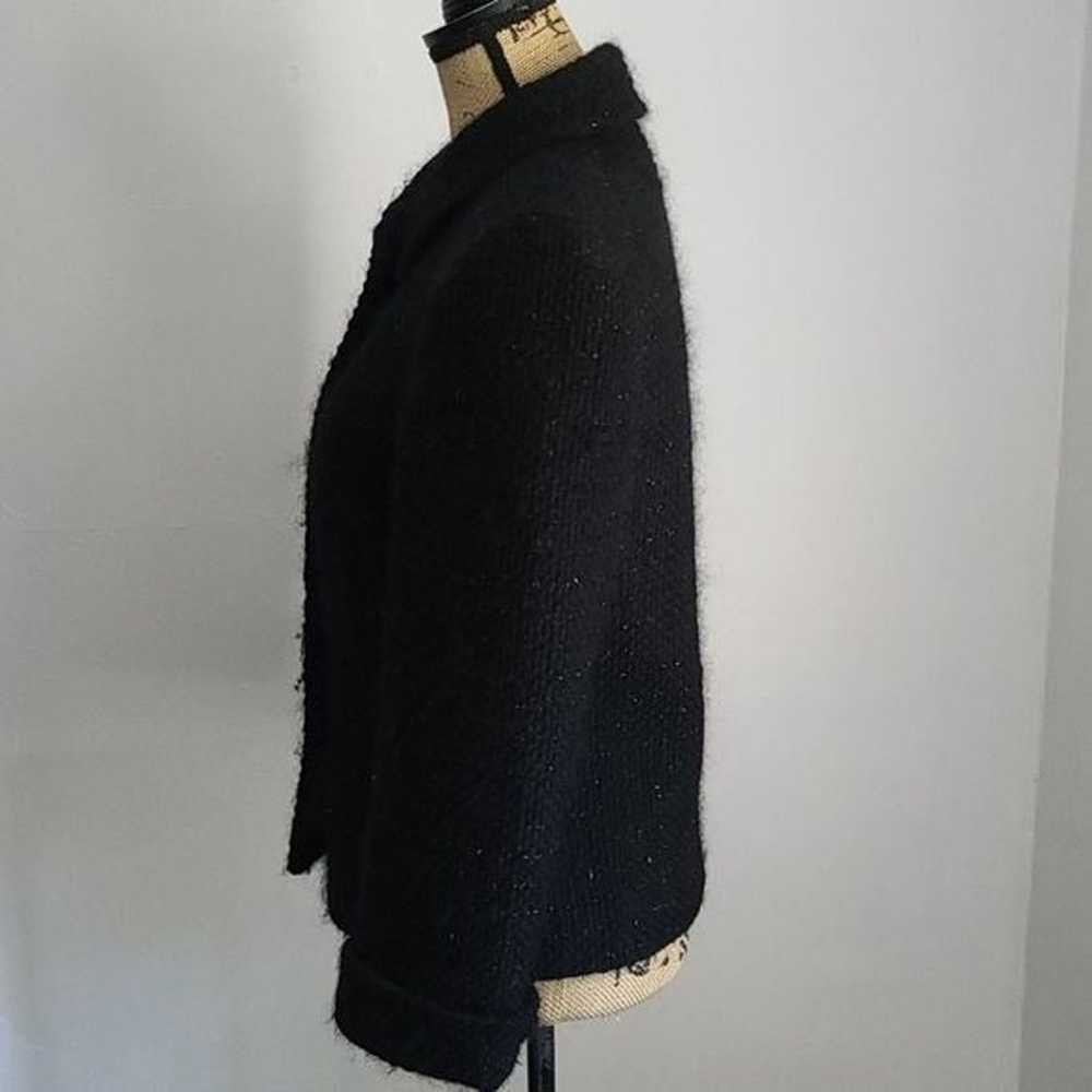 Escada Black Sparkly Wool Jacket Blazer - image 4