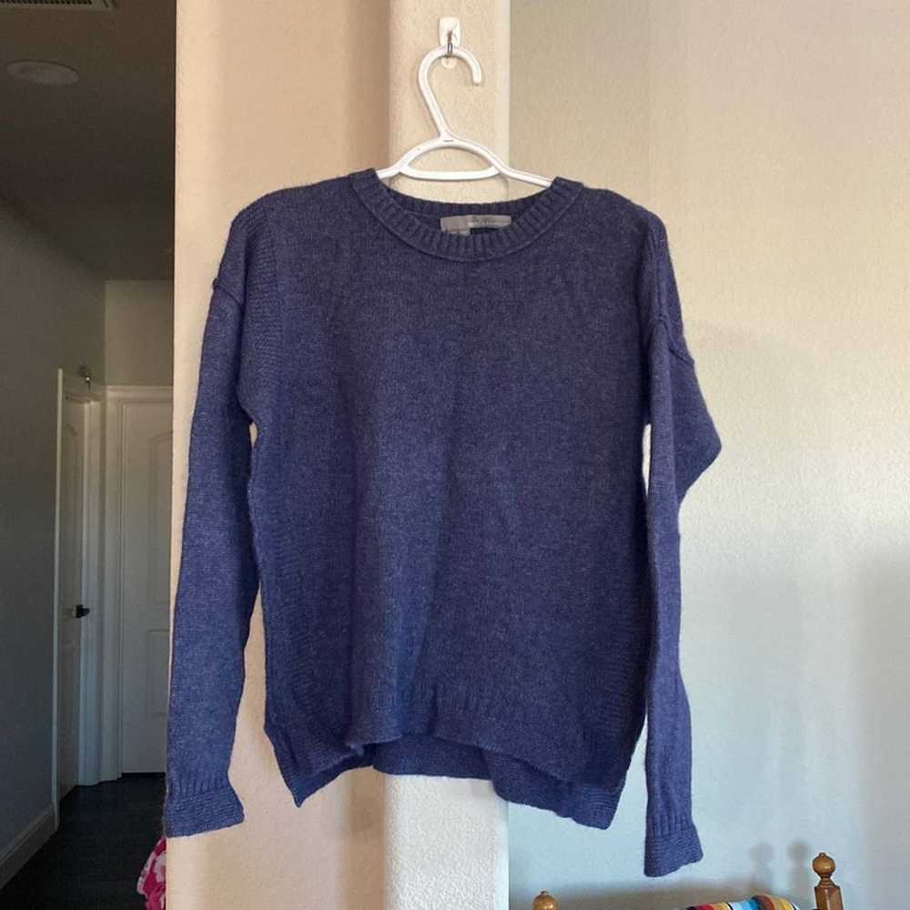 360 Cashmere hi Lo cropped pullover sweater blue … - image 1