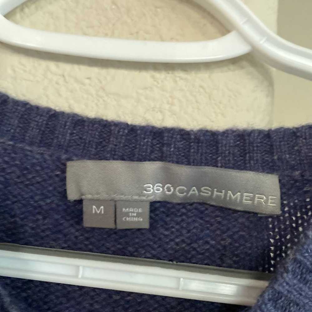 360 Cashmere hi Lo cropped pullover sweater blue … - image 2