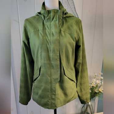 Nau Lime Green Striped Hooded Lightweight Jacket S