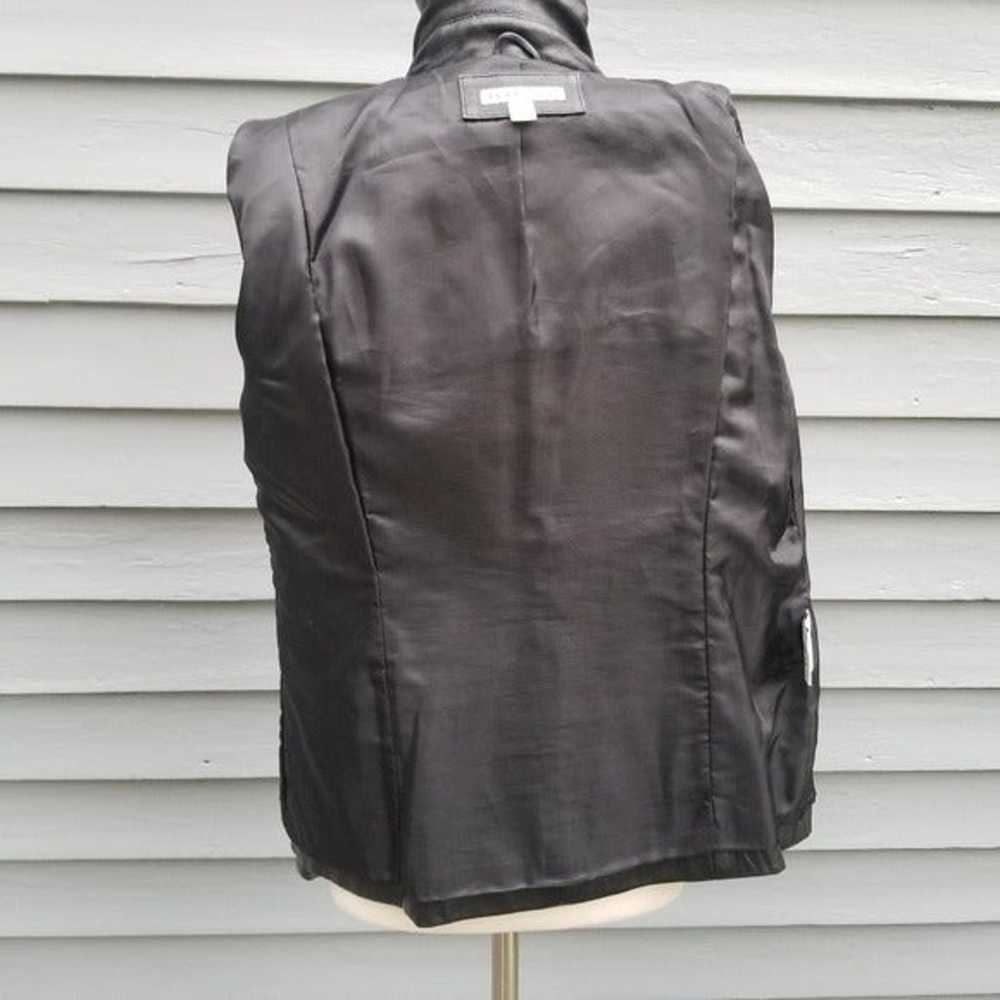 Vintage 90s y2k Black Patchwork Zip Up Leather Ja… - image 9