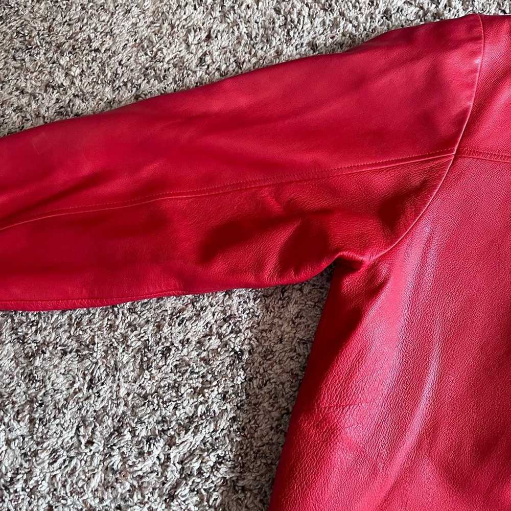 Women’s Coach 100% Leather Red Jacket Vintage Med… - image 10