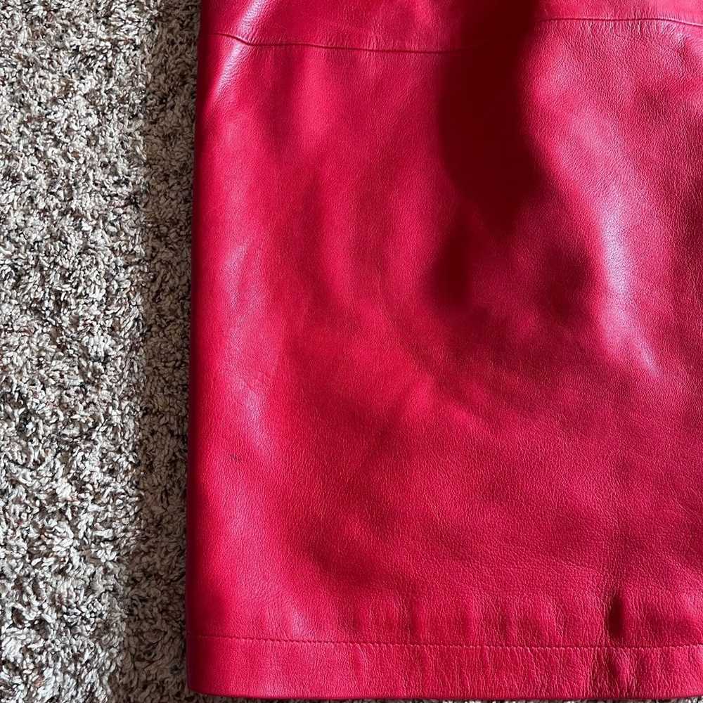 Women’s Coach 100% Leather Red Jacket Vintage Med… - image 11