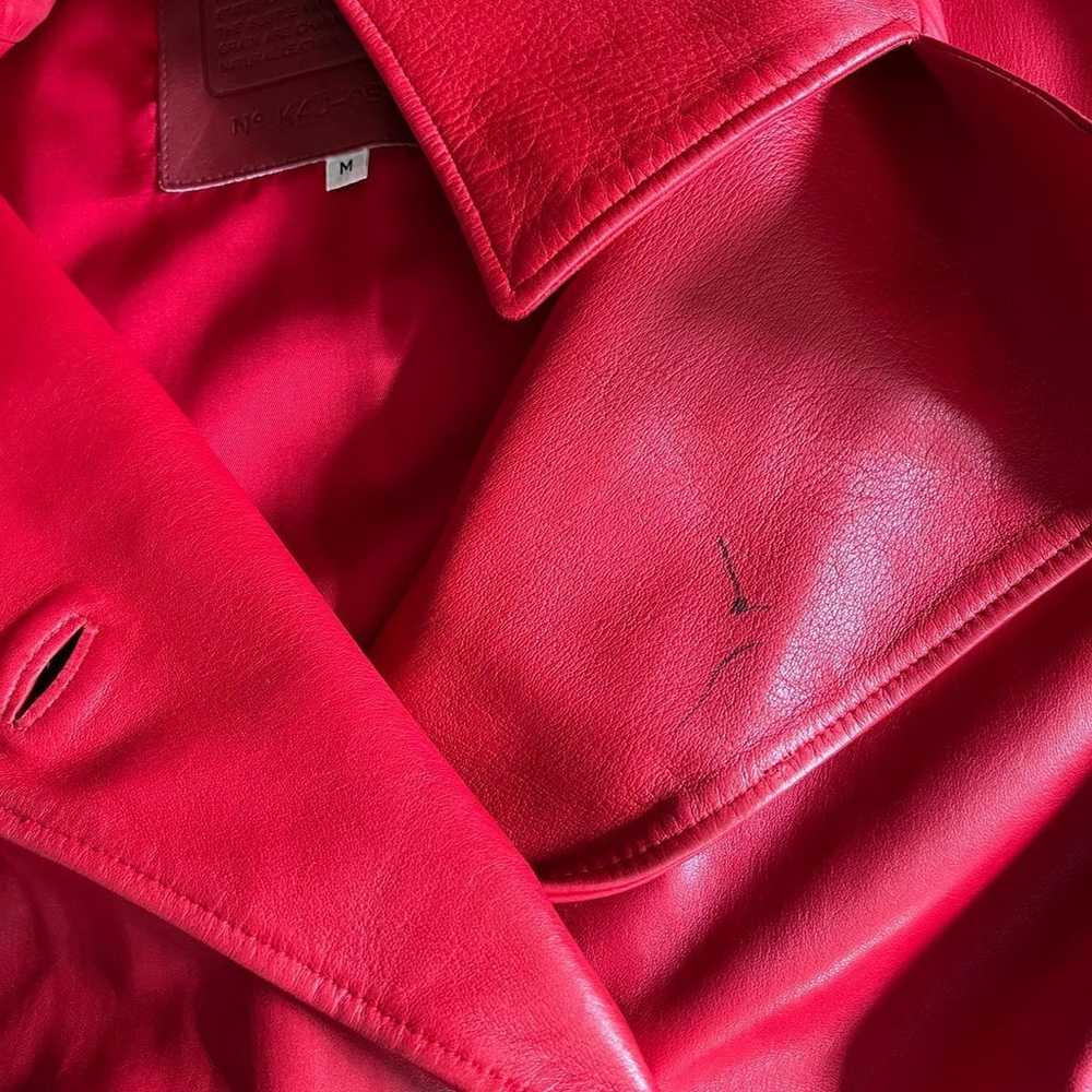 Women’s Coach 100% Leather Red Jacket Vintage Med… - image 5