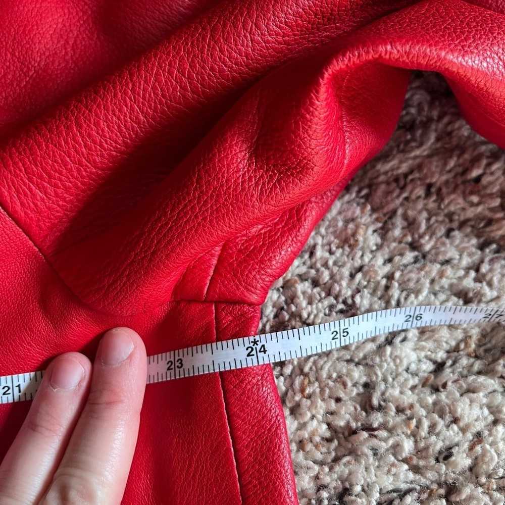 Women’s Coach 100% Leather Red Jacket Vintage Med… - image 7