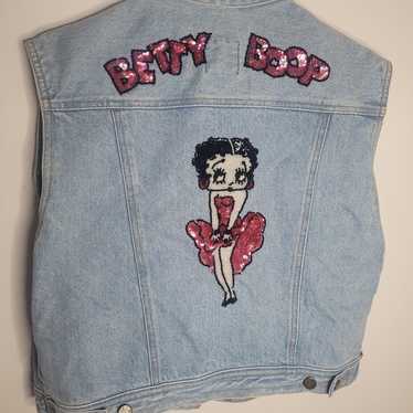 Betty Boop vintage denim vest 1980's sun belt den… - image 1
