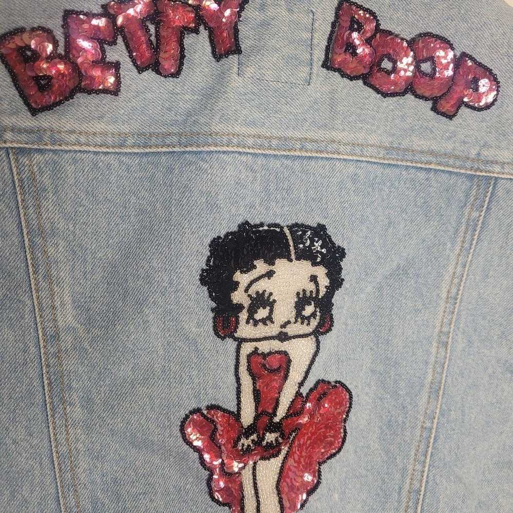 Betty Boop vintage denim vest 1980's sun belt den… - image 2