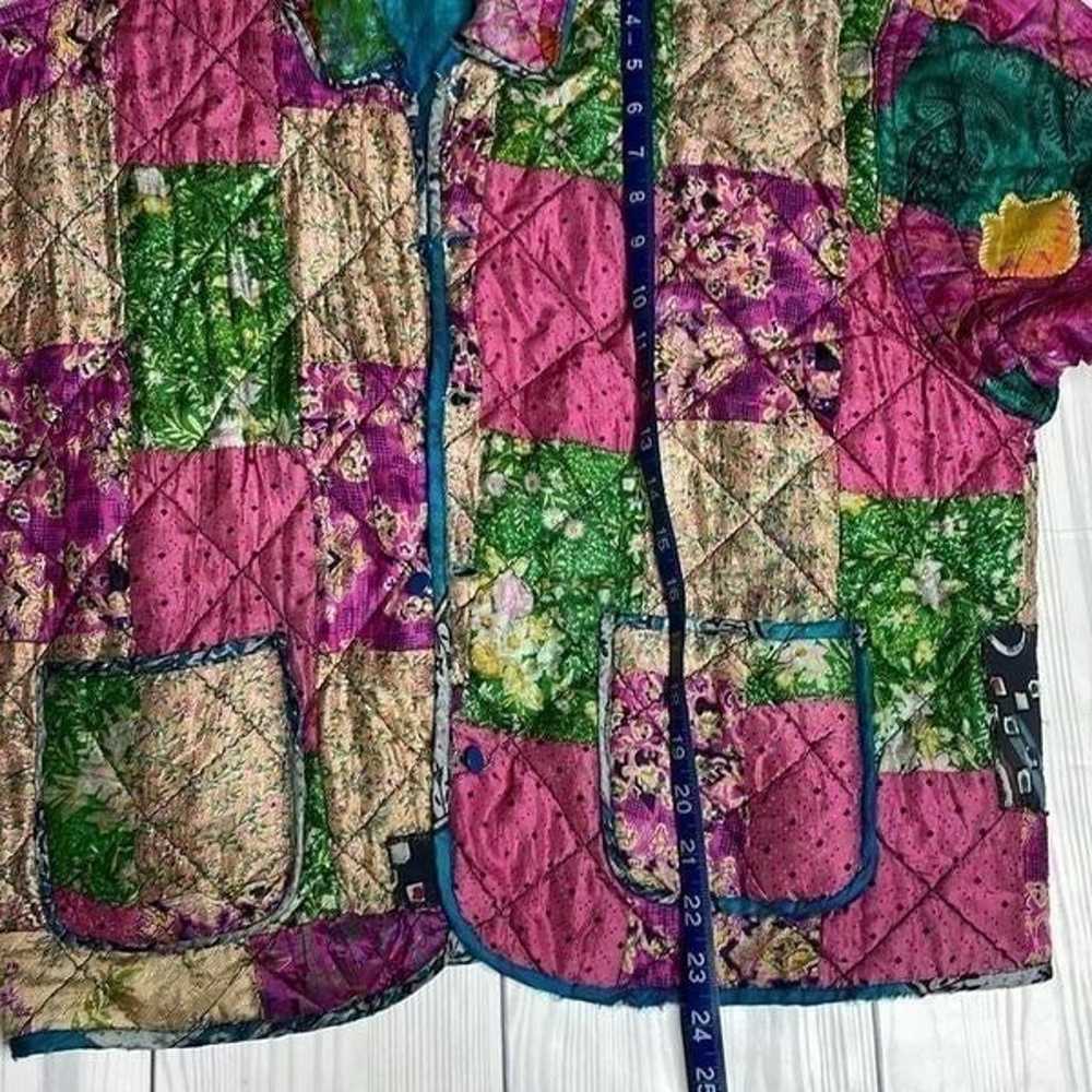 90s Vintage Operculum Silk Patchwork Quilt jacket… - image 8