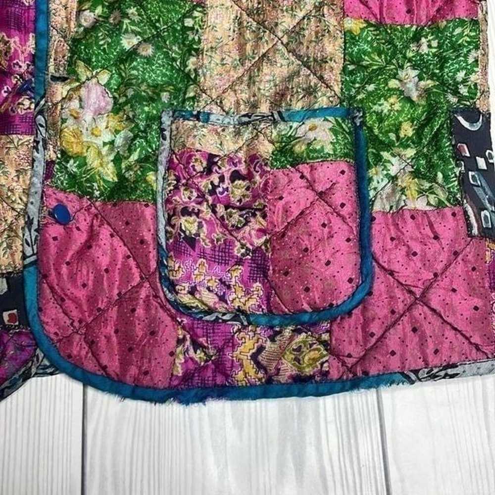 90s Vintage Operculum Silk Patchwork Quilt jacket… - image 9