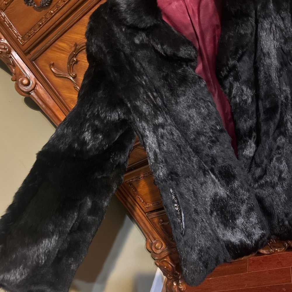 Vintage Black Rabbit Fur Coat - image 4