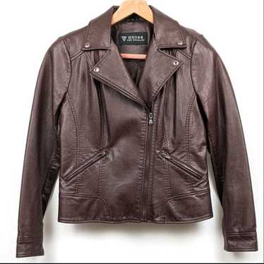 Size L Guess Faux Leather Moto Jacket - image 1
