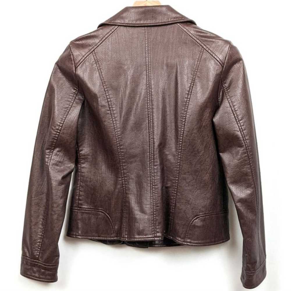 Size L Guess Faux Leather Moto Jacket - image 3