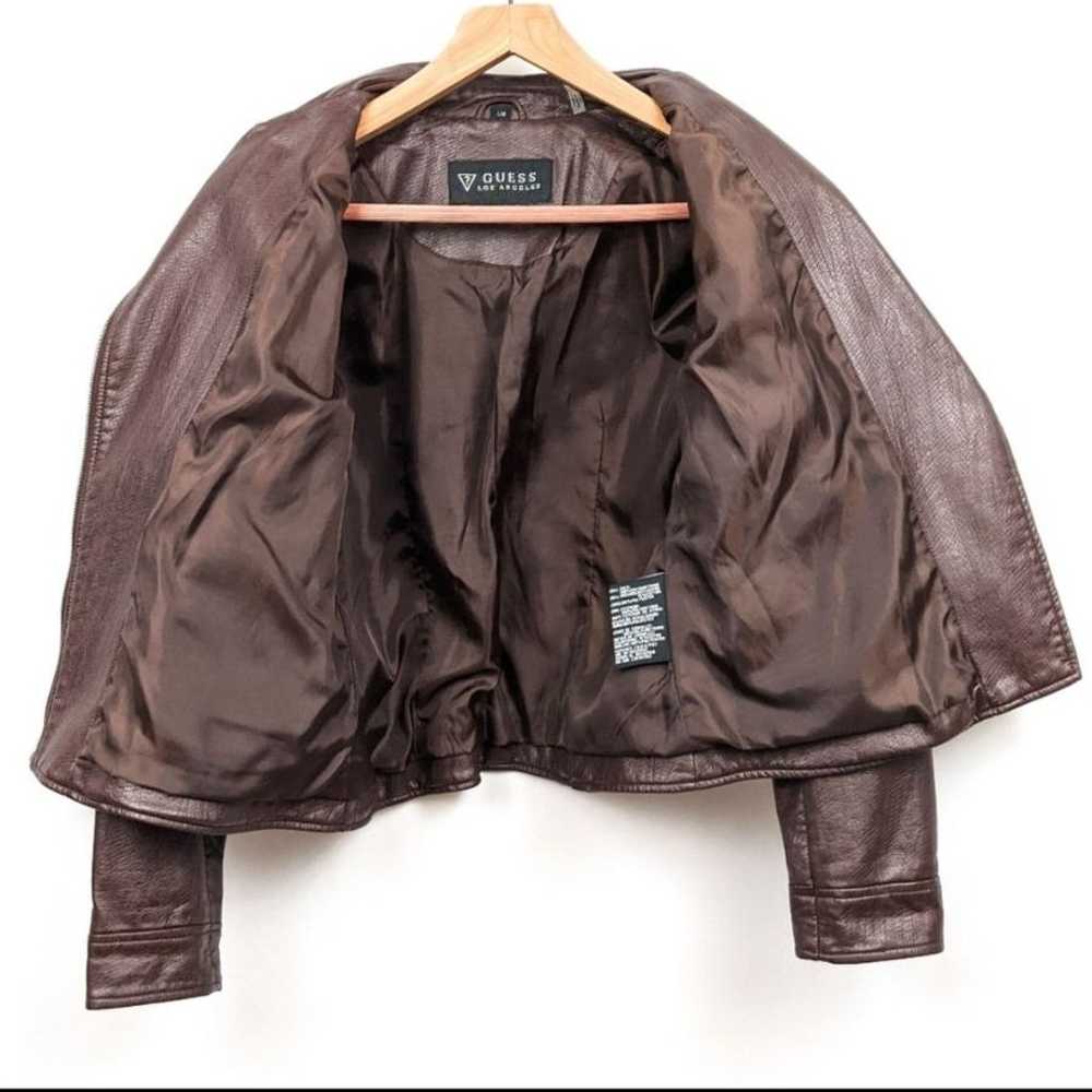 Size L Guess Faux Leather Moto Jacket - image 4