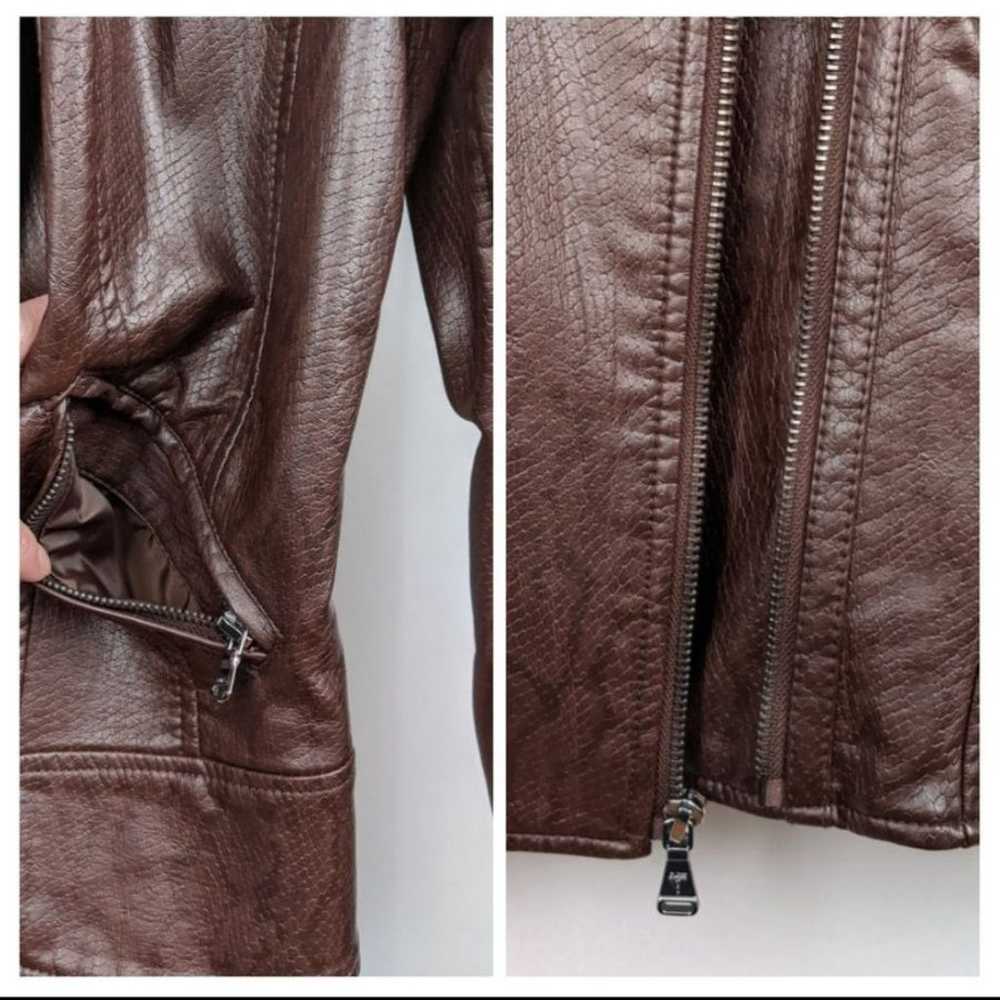 Size L Guess Faux Leather Moto Jacket - image 5