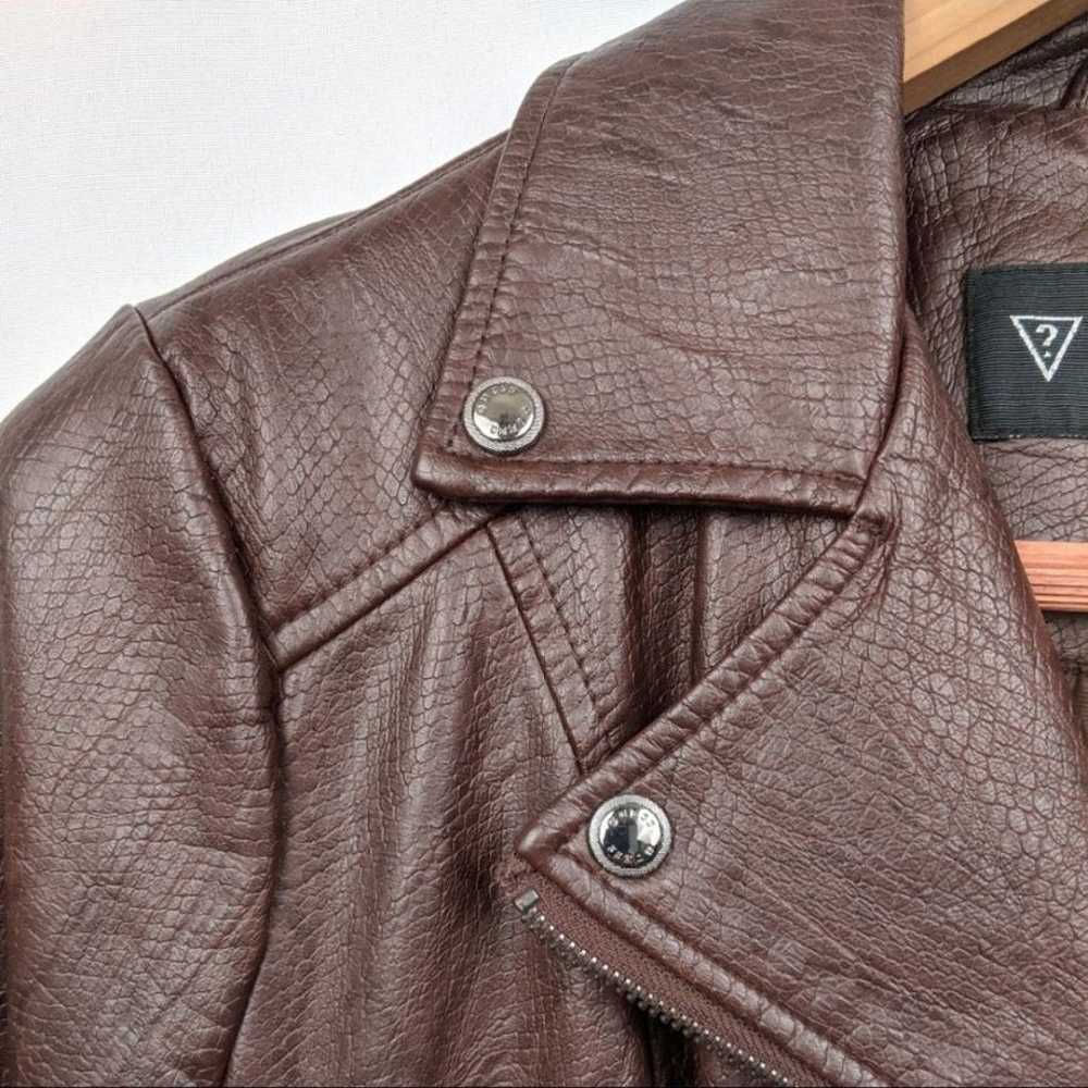 Size L Guess Faux Leather Moto Jacket - image 6