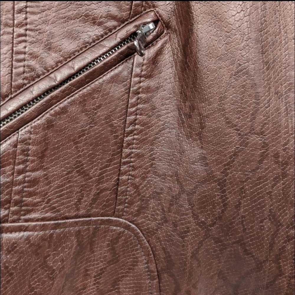 Size L Guess Faux Leather Moto Jacket - image 7