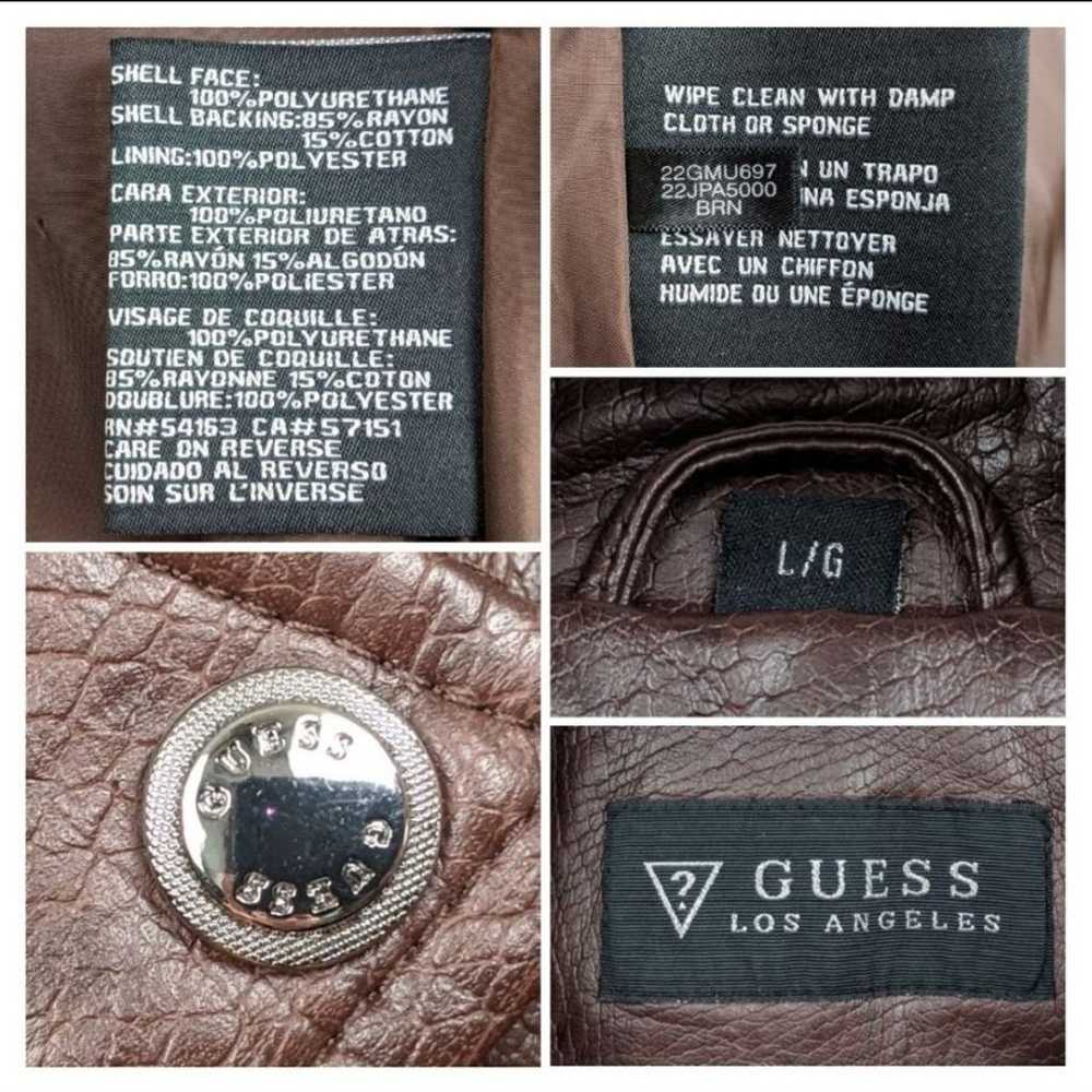 Size L Guess Faux Leather Moto Jacket - image 8
