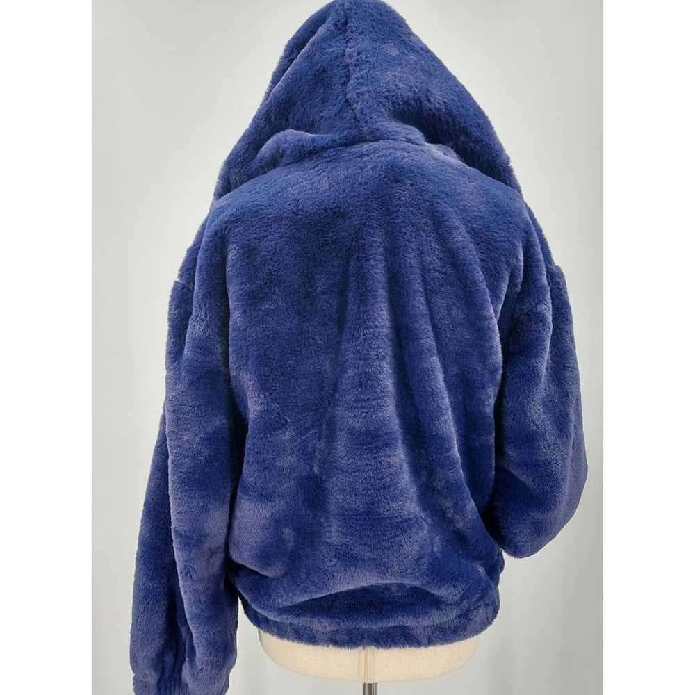 FRENCH CONNECTION 2 XXS Eclipse Blue Faux Fur Hoo… - image 4