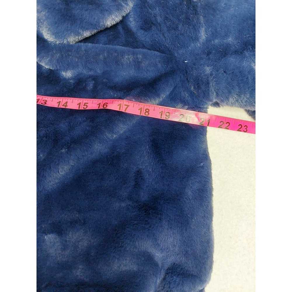 FRENCH CONNECTION 2 XXS Eclipse Blue Faux Fur Hoo… - image 6