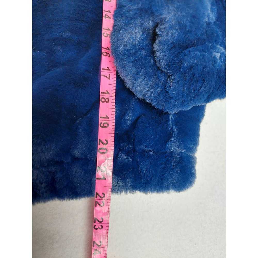 FRENCH CONNECTION 2 XXS Eclipse Blue Faux Fur Hoo… - image 7