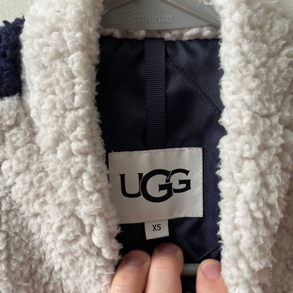 UGG Annalise Navy, White and Red Teddy Jacket - image 2