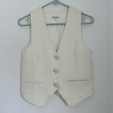Reformation XS Cienna Sleeveless White Tweed Vest - image 1