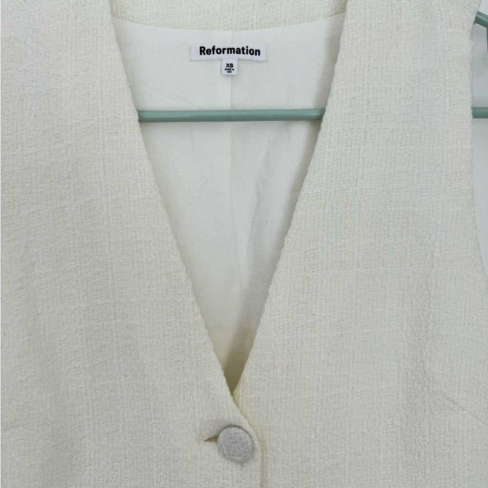 Reformation XS Cienna Sleeveless White Tweed Vest - image 4