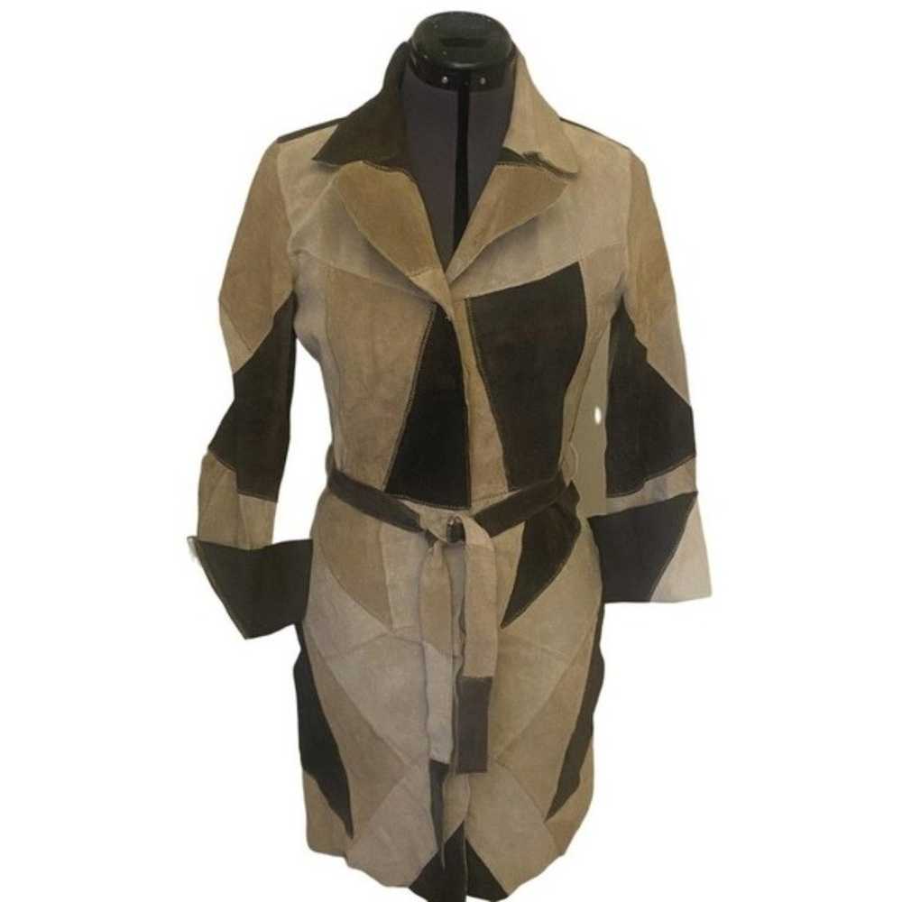 Suede Leather Patchwork Jacket & Dress - image 1