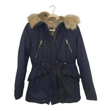 Zara Trafaluc Outerwear Fur Jacket Parka Navy Size