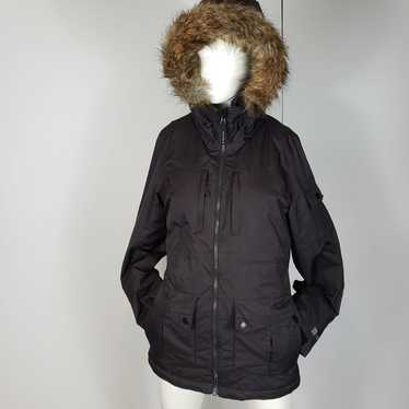 PWDR Room Black Hooded Fur Ski Jacket