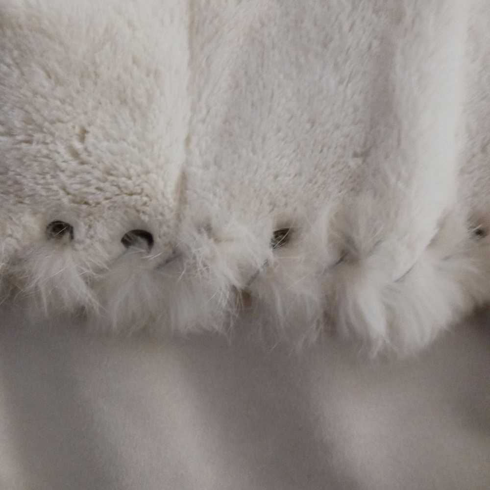 Rabbit fur Cream colored grommet detail coat. Gor… - image 4