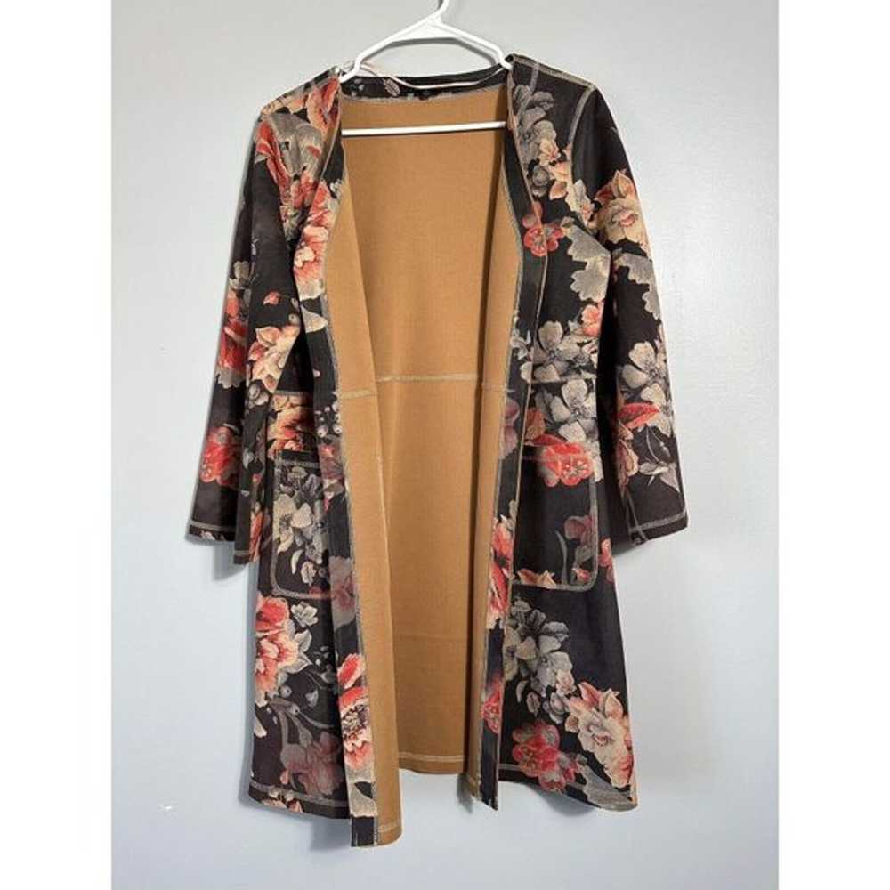 Anthropologie Solitaire Floral Long Faux Suede Ja… - image 3