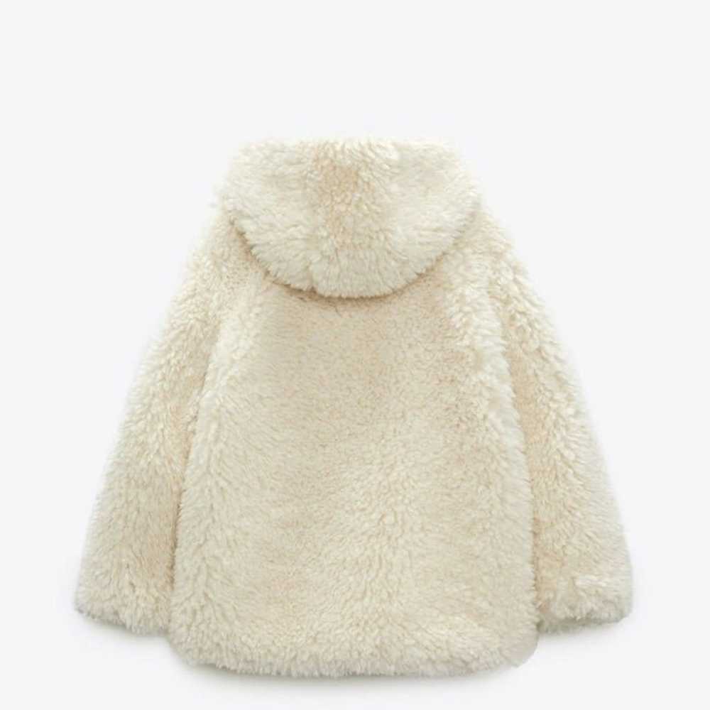 Zara Faux Fur Hooded Coat Jacket New - image 3