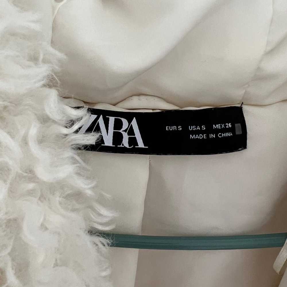 Zara Faux Fur Hooded Coat Jacket New - image 9