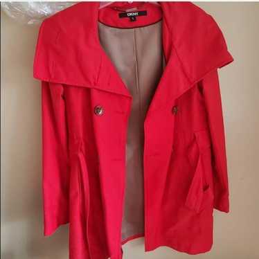 NWOT Red DKNY belted coat