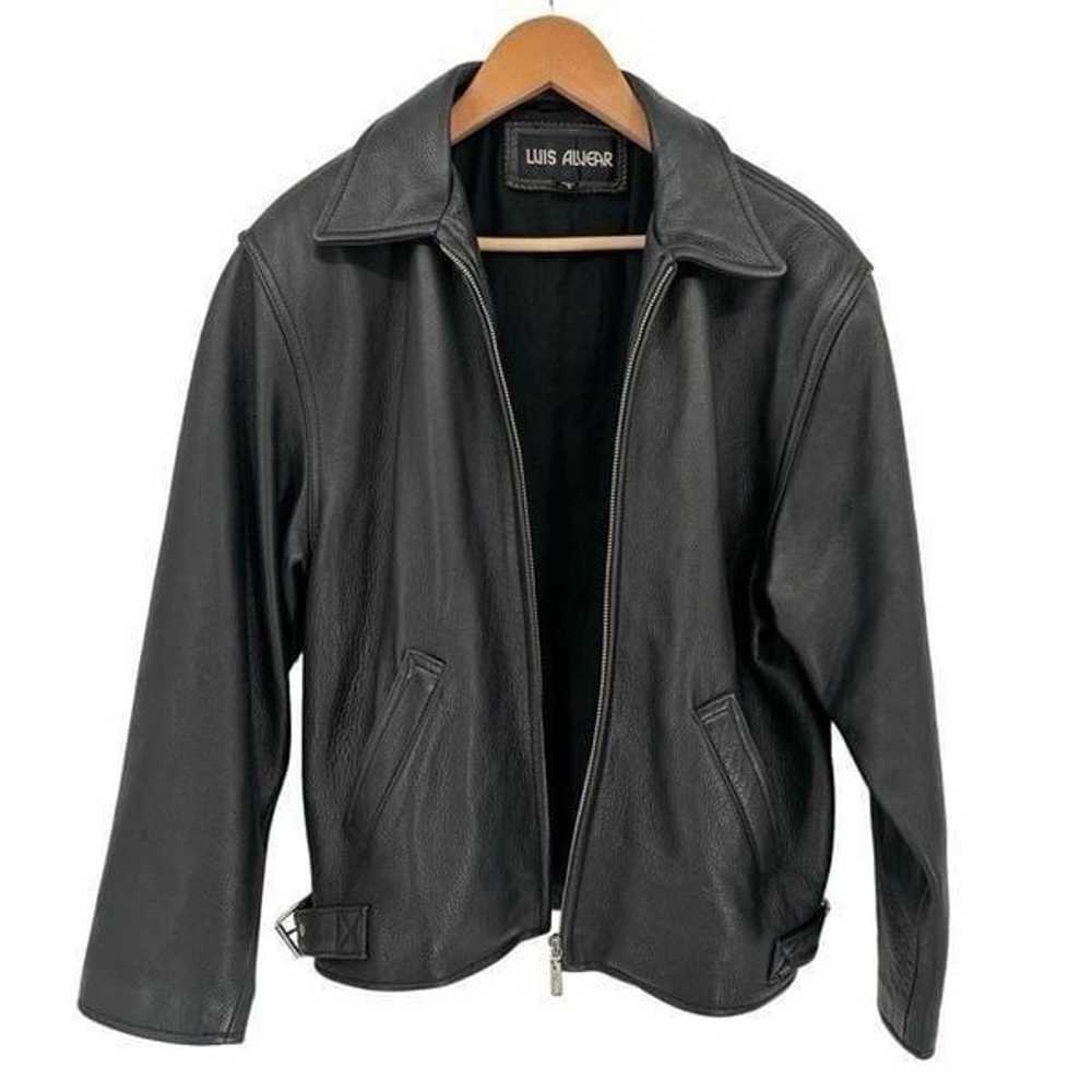 Luis Alvear Vintage 90’s 100% Leather Moto Jacket… - image 9
