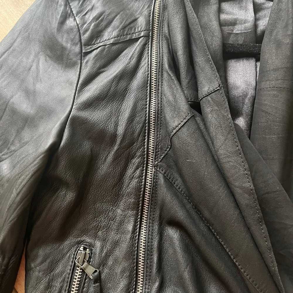 Zara genuine leather black jacket - image 3